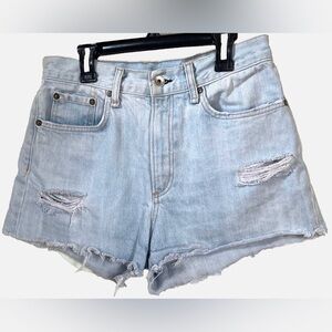 Rag & Bone Distressed Denim Cutoff Shorts Women’s 27 Light Wash Jean High Rise